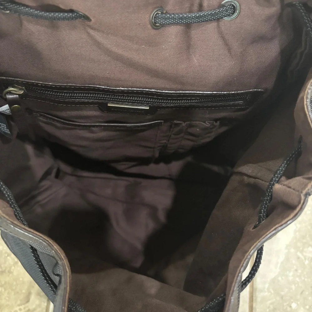 Banana Republic Nylon Backpack with Leather Trim and Front Zip Pockets‎